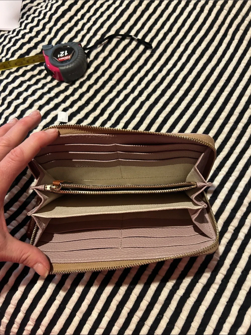 Dooney & Bourke Dusty Rose Pebbled Leather Zip Wallet